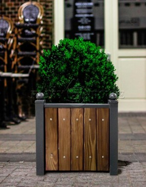 вуличний дерев’яний вазон для дерев та рослин Вікторія  Д76*Ш76*В76