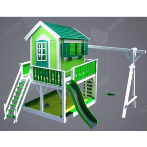 Дитячий вуличний ігровий майданчик "Мініпут", ігровий будиночок з гіркою фото 3