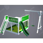 Дитячий вуличний ігровий майданчик "Мініпут", ігровий будиночок з гіркою фото 1